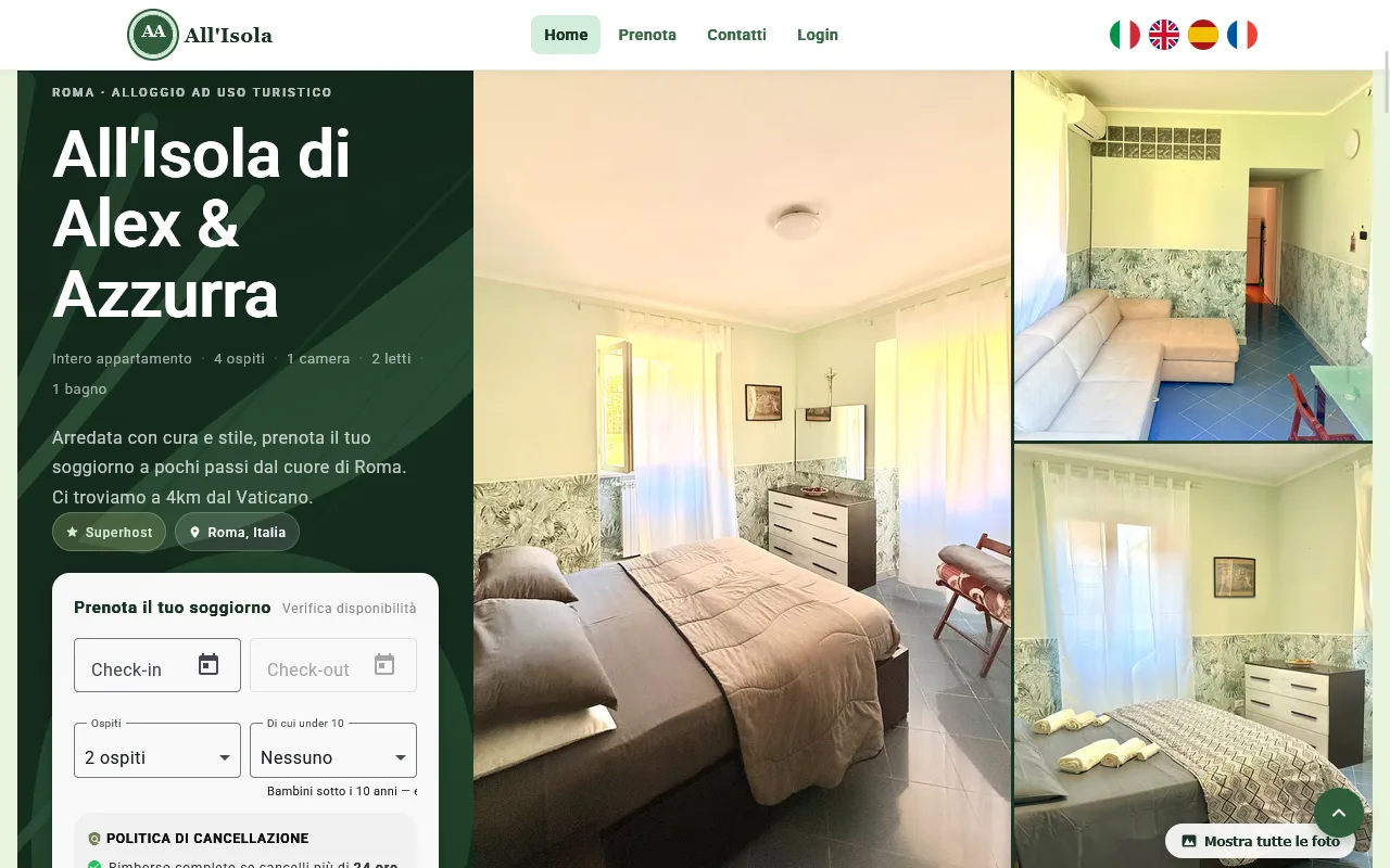 Anteprima del sito All'Isola di Alex e Azzurra